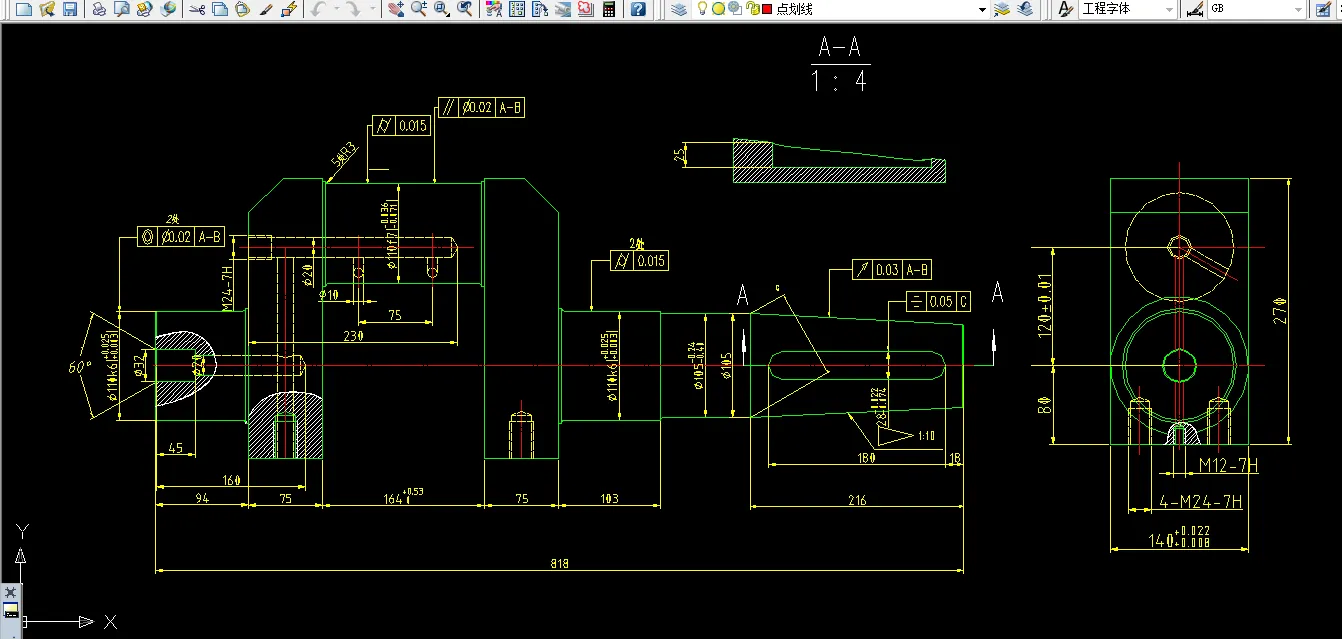 V149-单拐曲轴加工工艺及钻4-φ22孔及车曲轴颈夹具设计