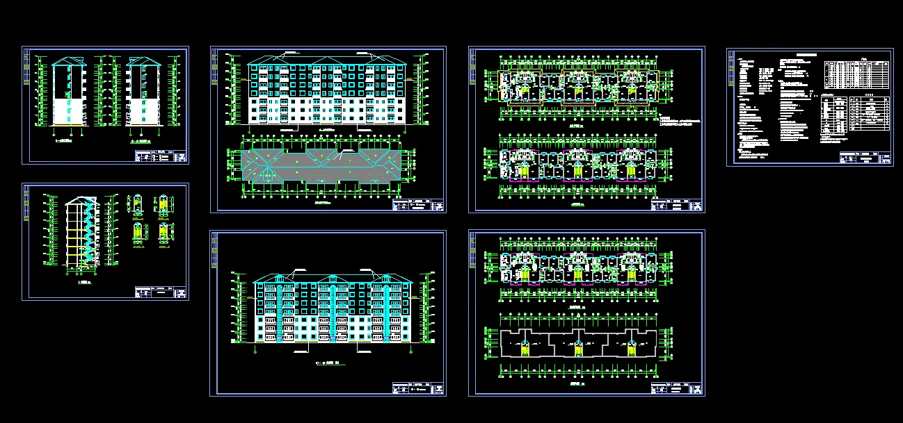 V259-某房地产公司六层住宅楼设计4000平米【三单元两户型阁楼】