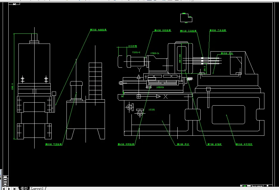 W091-涡轮减速箱体左侧面3×M10钻孔组合机床设计