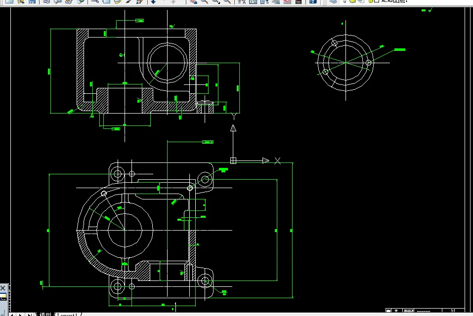 涡轮减速箱体零件图-1
