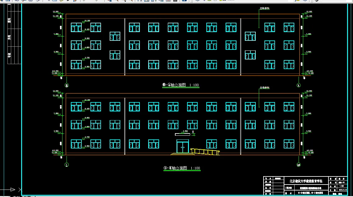 W249-三层框架宿舍楼设计-2100平米