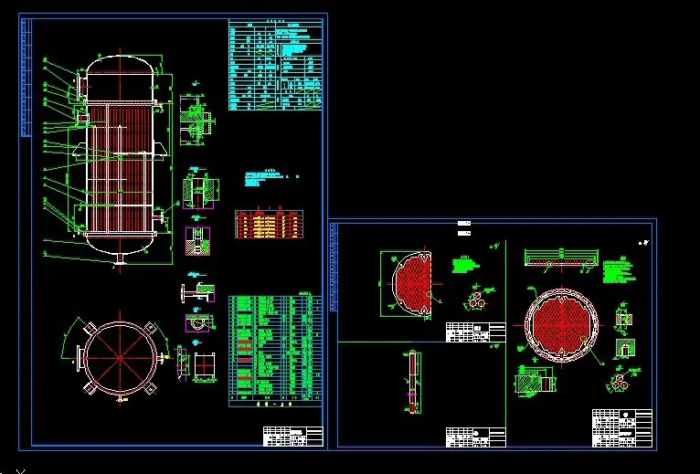 精馏塔再沸器零部件、装配图