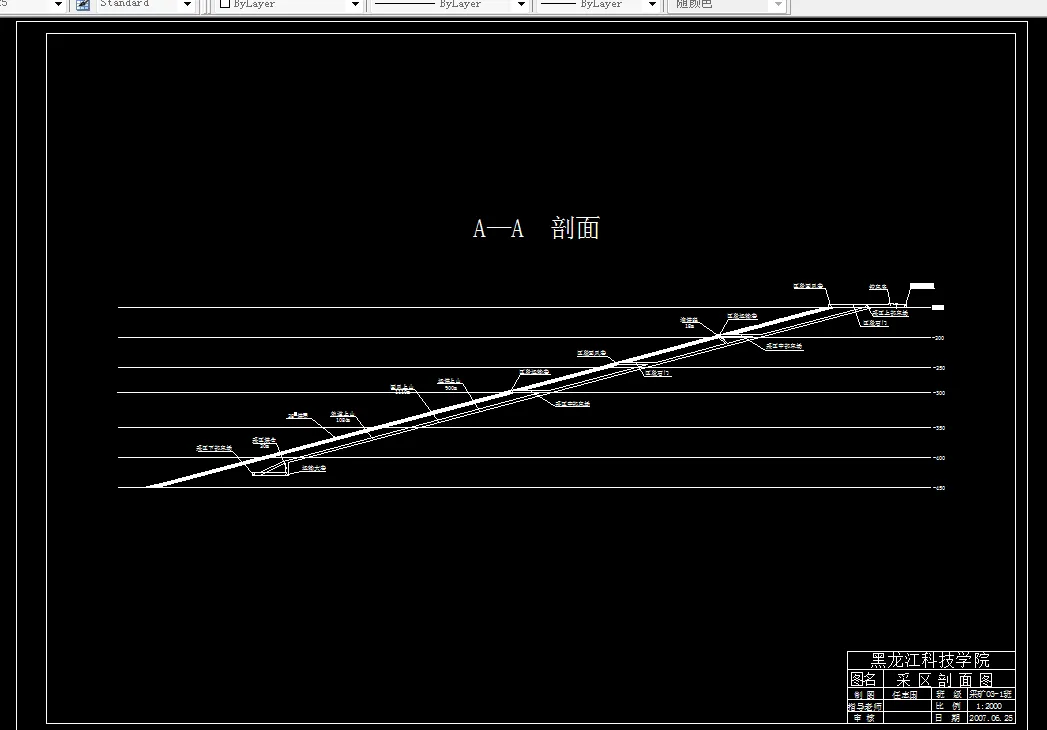 巷道布置剖面图