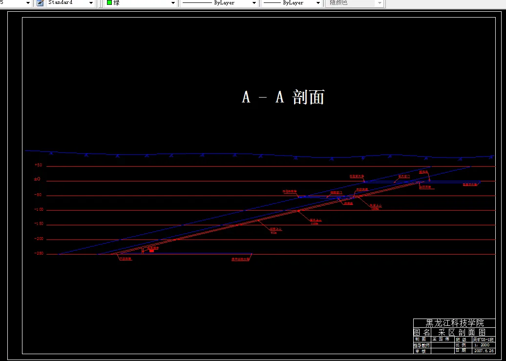 巷道布置剖面图
