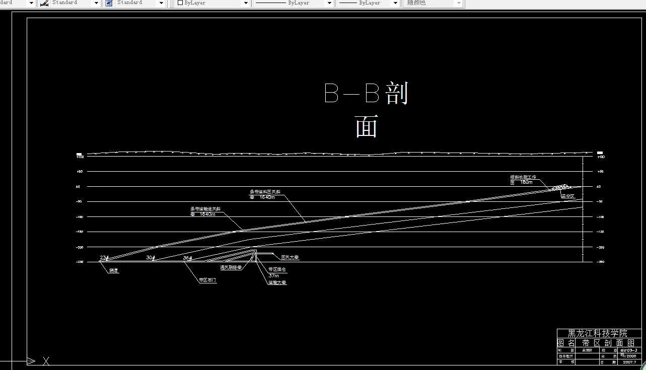 巷道布置剖面图