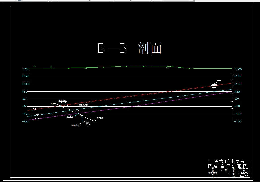 巷道布置剖面图