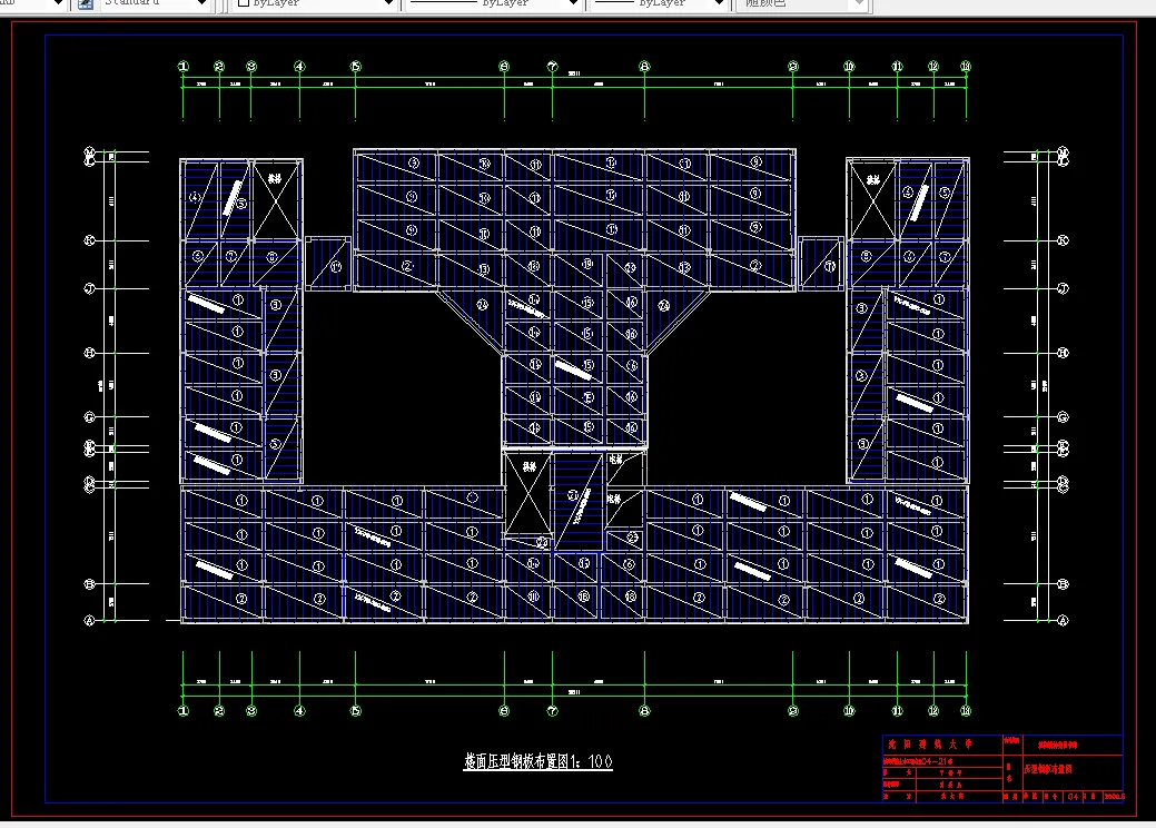 楼面压型钢板布置图