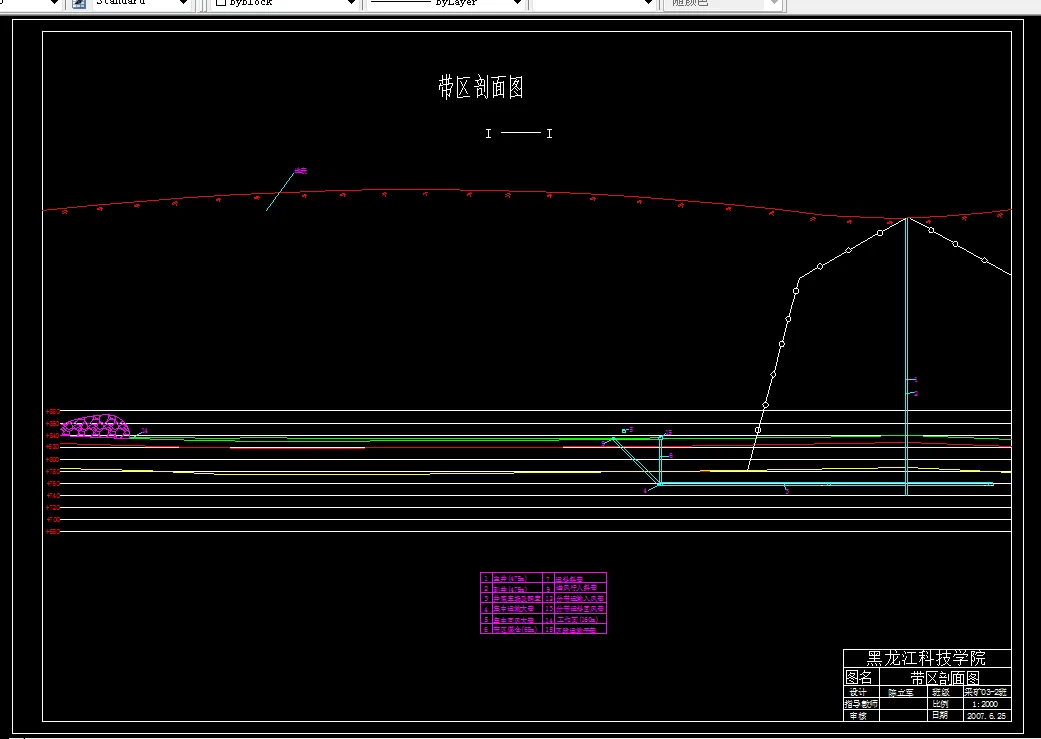 巷道布置剖面图