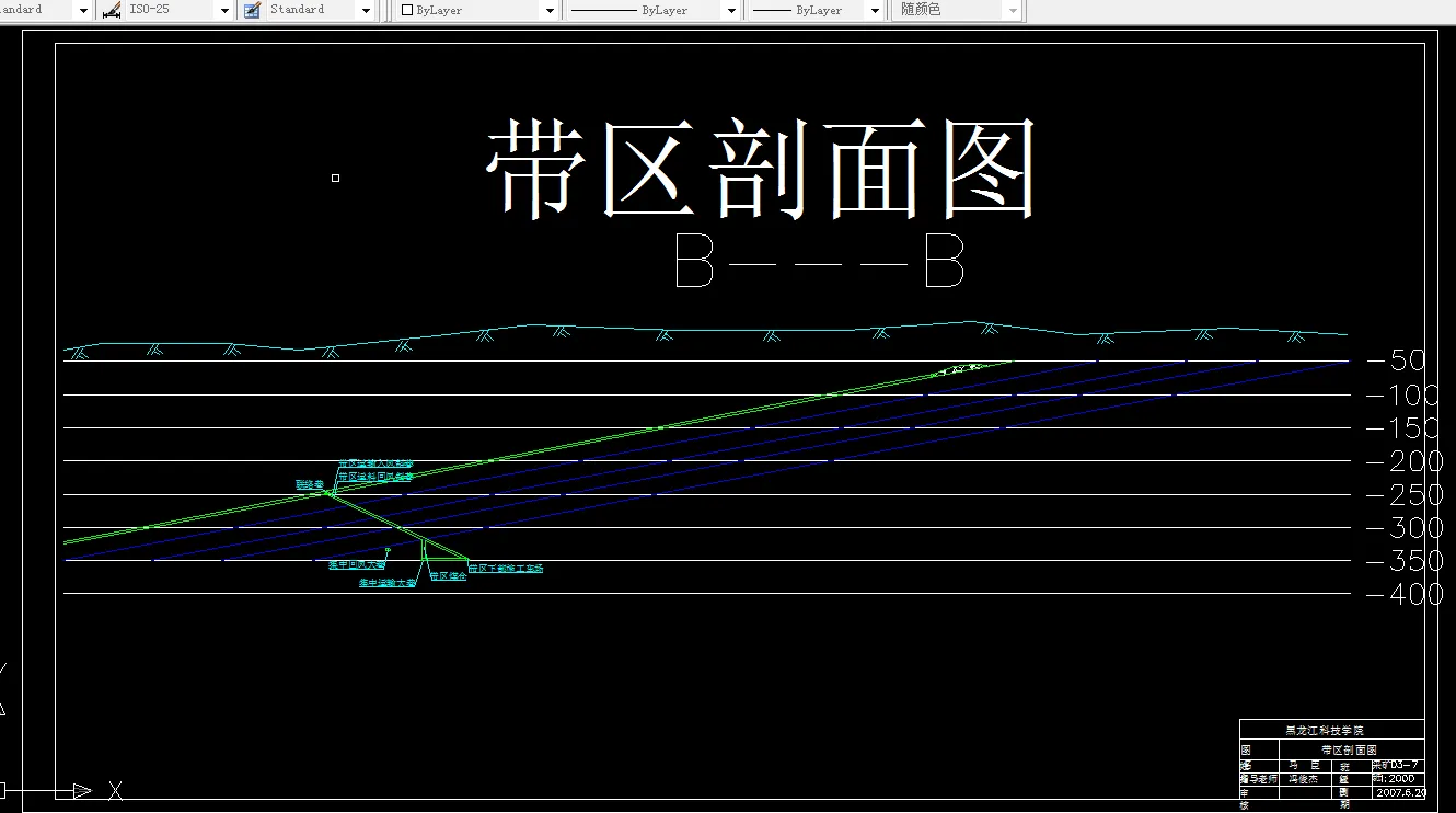 巷道布置剖面图
