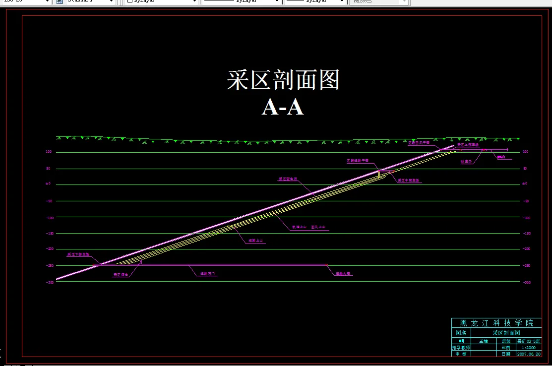 巷道布置剖面图