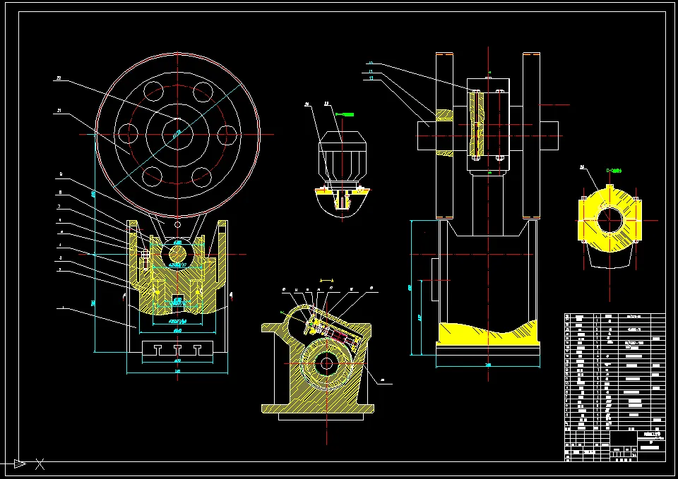 W757-曲柄压力机曲柄滑块工作机构设计