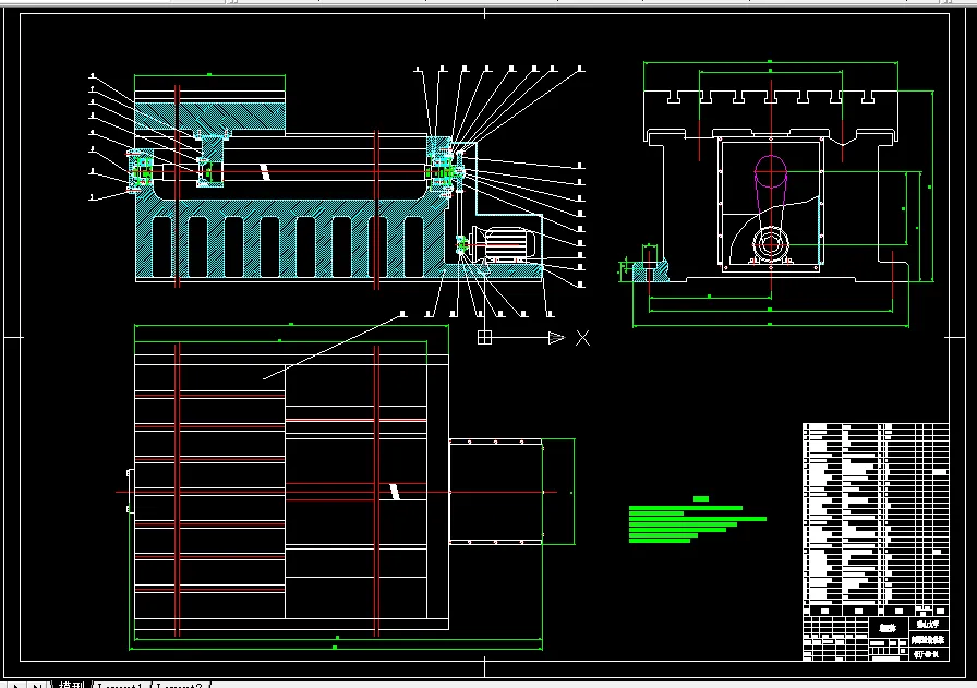 工作台进给装配图