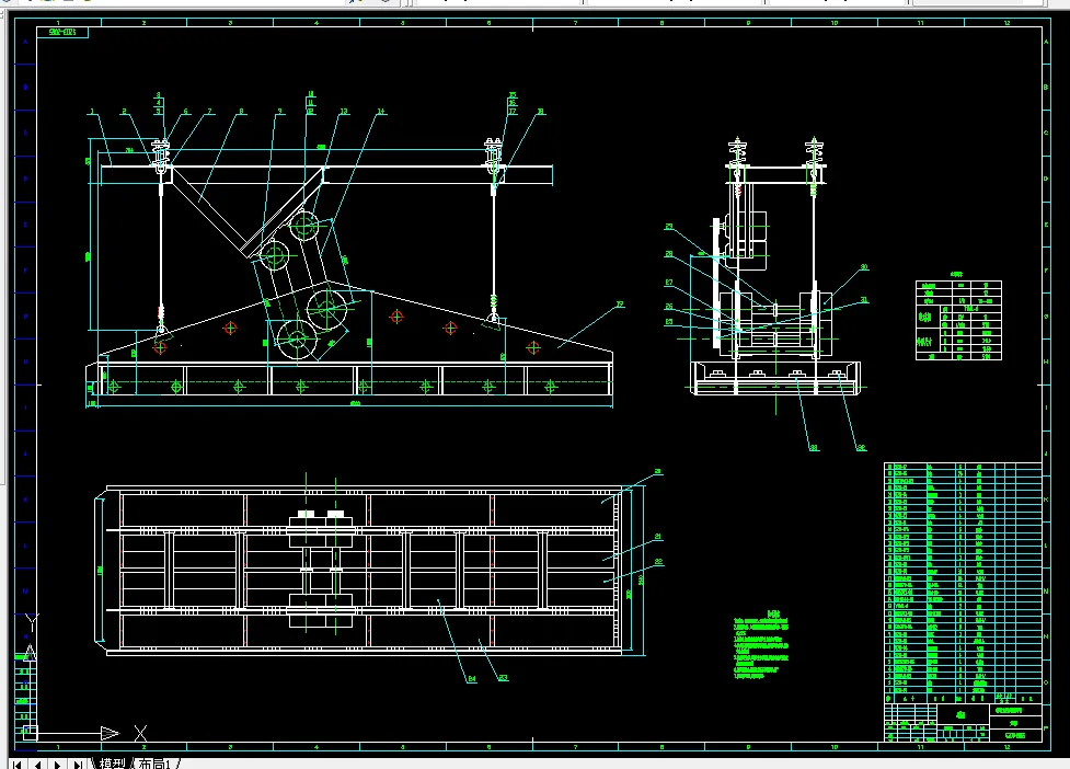 S026-三通道吊式直线振动筛设计