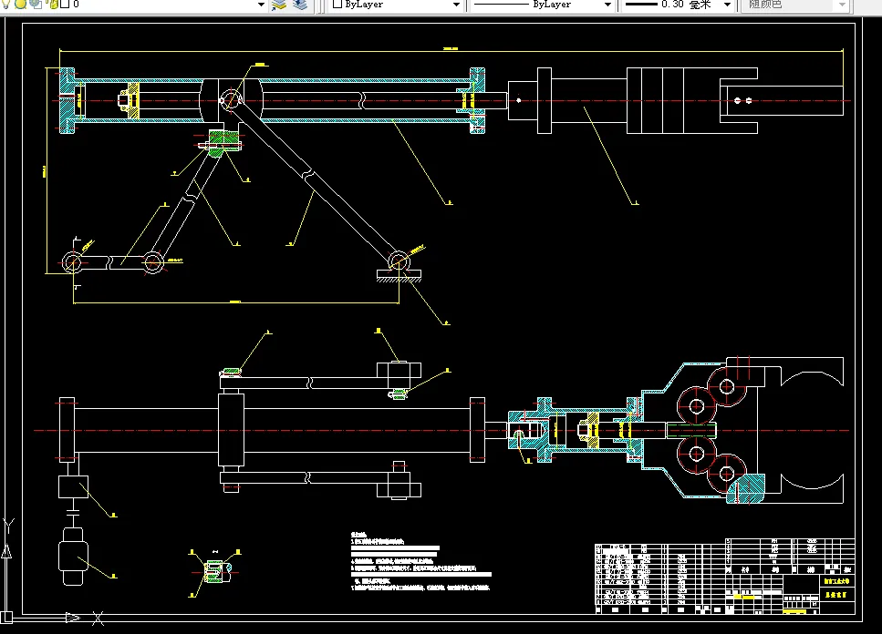 S265-臂部采用连杆机构的工业机械手设计