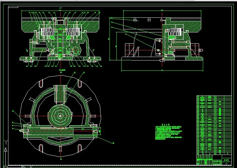 R491-TH6340B卧式加工中心鼠牙盘式分度工作台机械设计