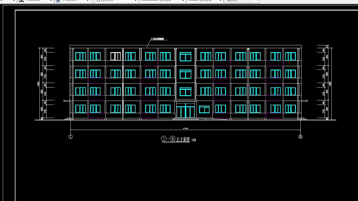R500-某4层框架宿舍楼设计（3800平米）