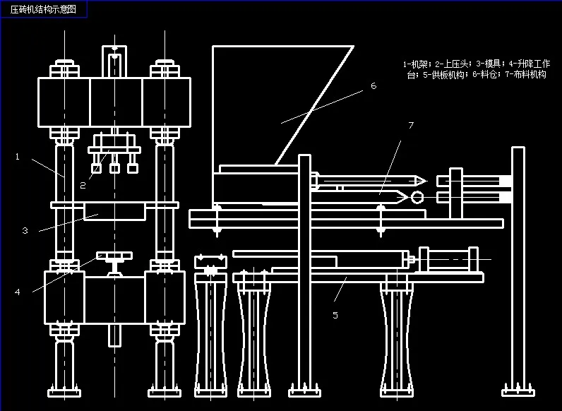 压砖机结构示意图