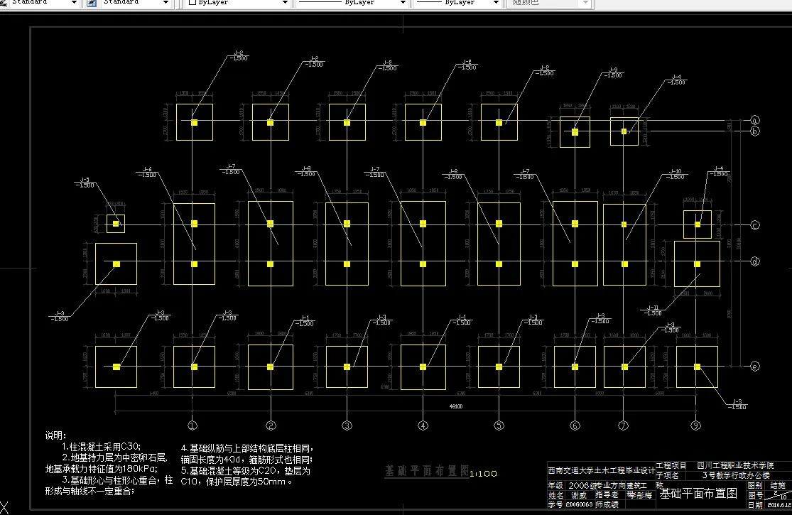 基础平面布置图