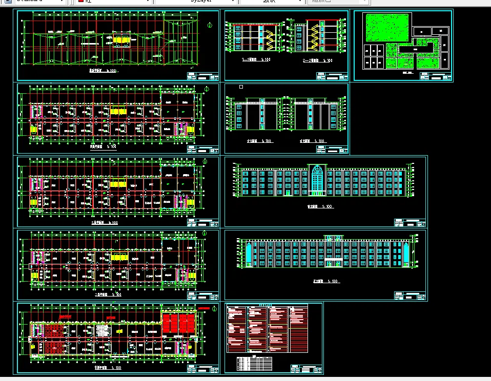 T064-贵阳市某四层框架中学教学楼结构及施工组织设计-7千平米