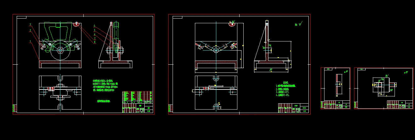 铣夹具装配图及零件图4张
