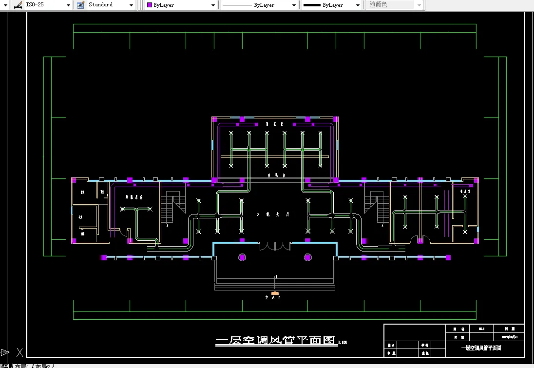 一层空调风管平面图