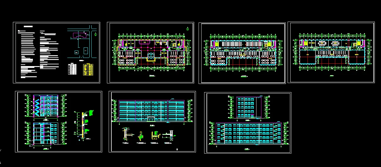 T179-某五层框架学校图书馆设计6000平米