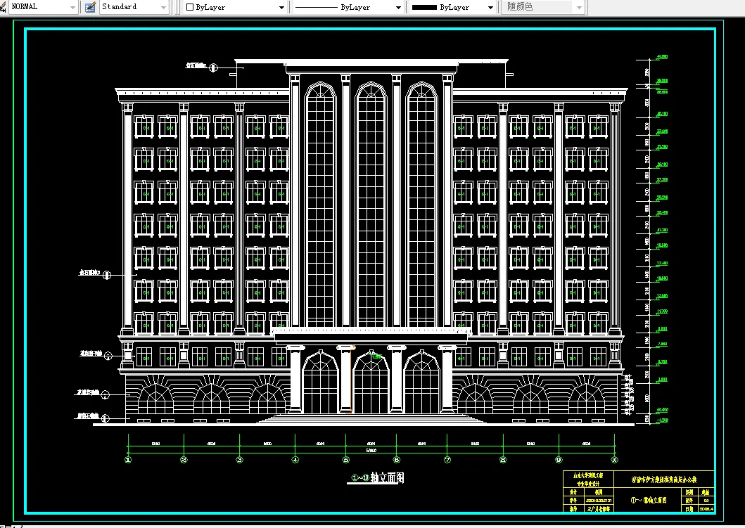 T190-济南某框剪高层办公楼设计【11层1万平米】