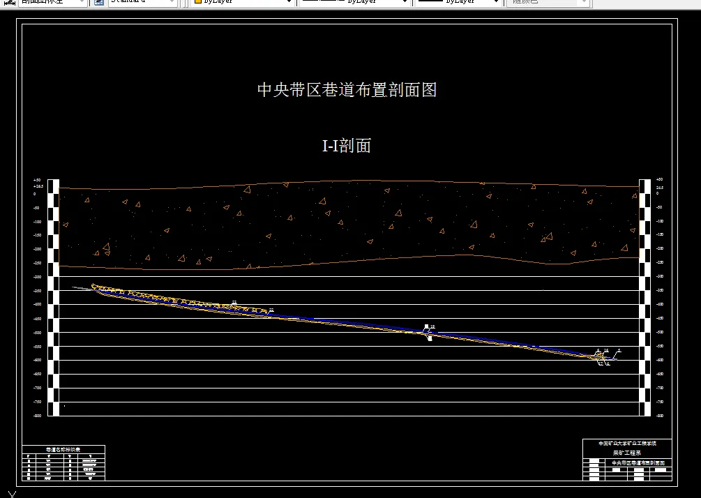 巷道布置剖面图