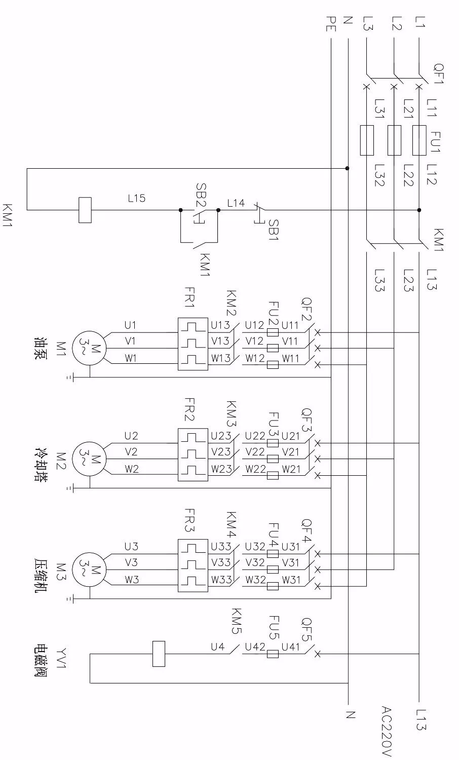 DY689-继电器-接触器控制工业用空调电气控制系统设计