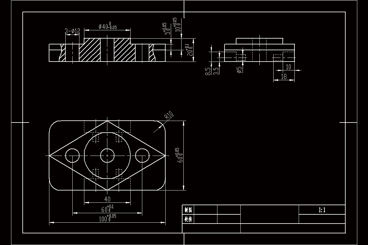 SC552-菱形凸台底座的数控加工工艺及程序编制