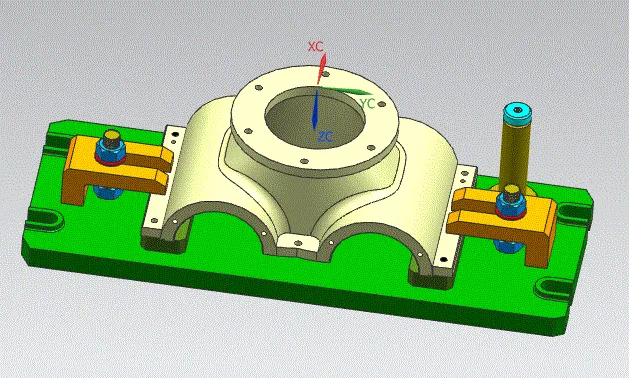 加工顶面夹具装配图三维截图