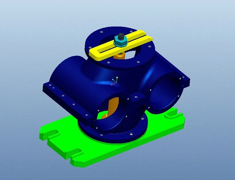 镗侧面孔夹具装配图三维截图