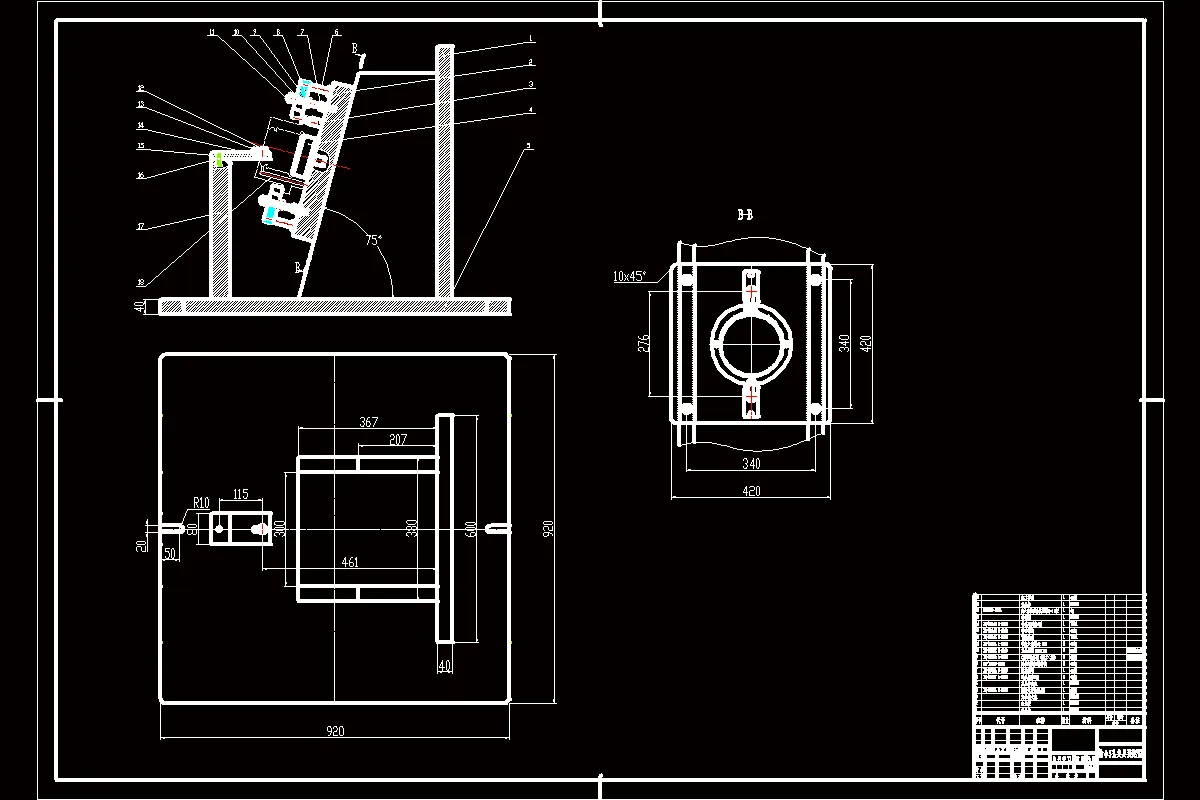 钻5孔夹具装配图