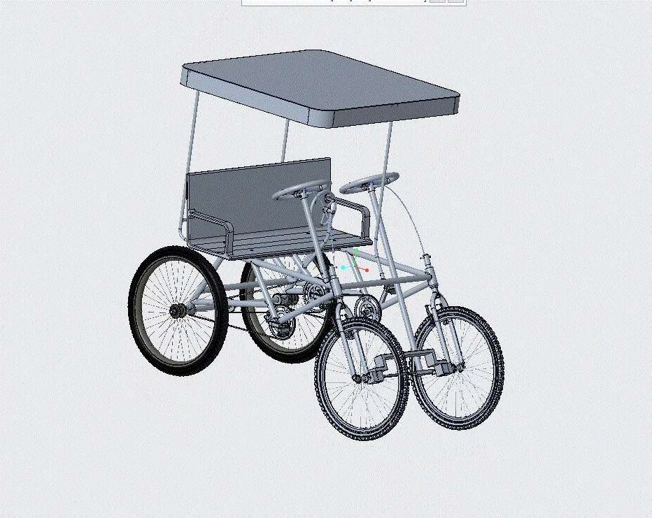 JJ1258-三人并排骑行四轮自行车的设计[含Catia及Proe三维图]