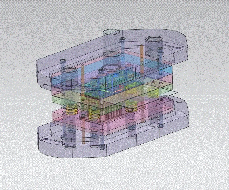 落料冲孔模三维图