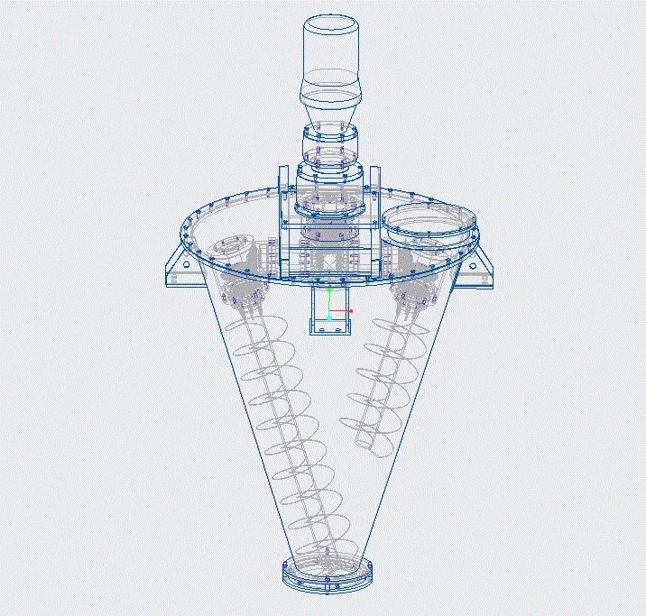 JJ1384-dsh-1型双螺旋锥形混合机的设计[含Proe三维图]