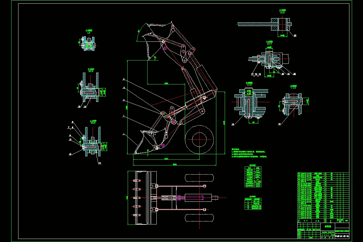 P547-ZL60轮式装载机正转六连杆工作机构设计