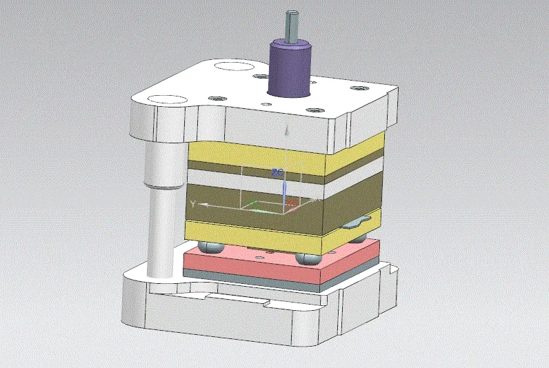 落料冲孔模三维装配