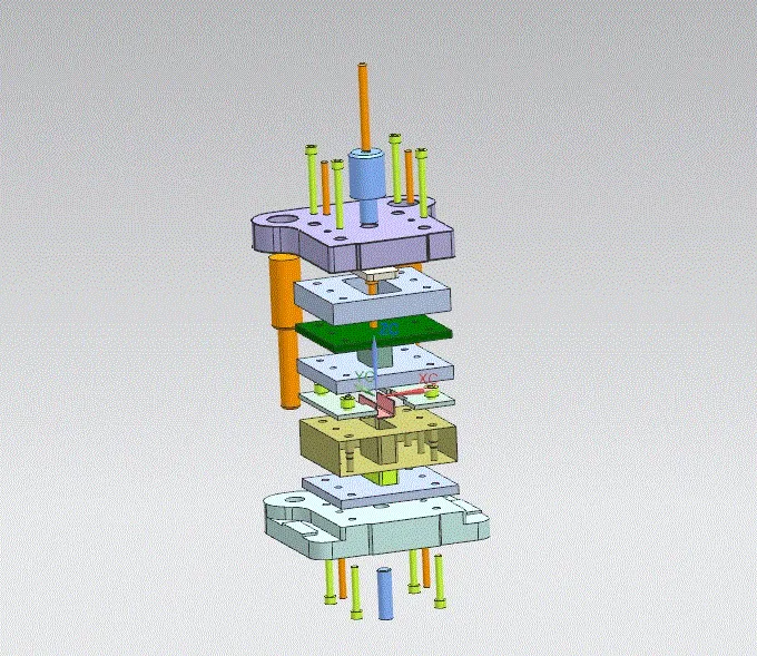 弯曲模三维爆炸装配