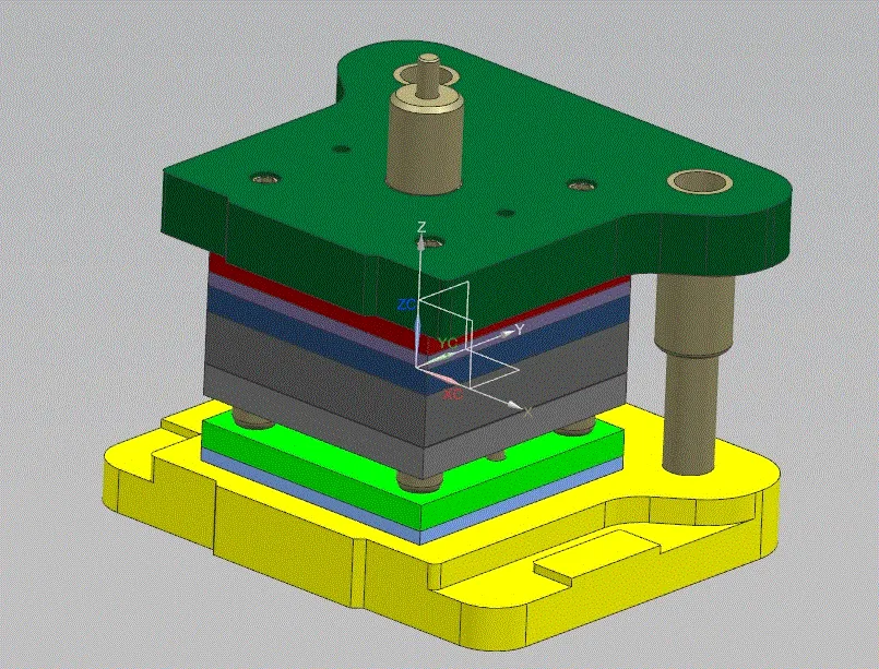 切边冲孔模三维装配