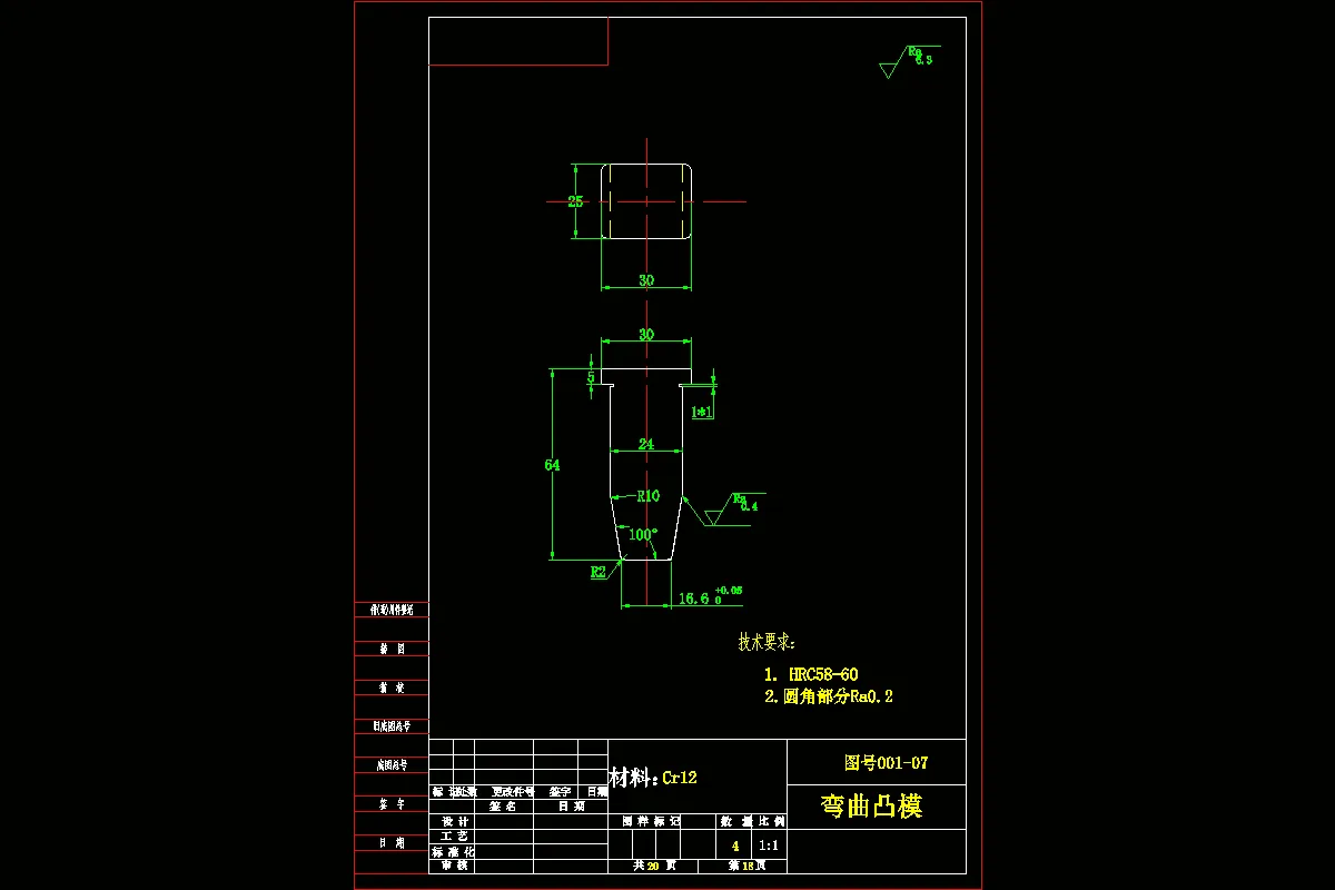 弯曲模-弯曲凸模