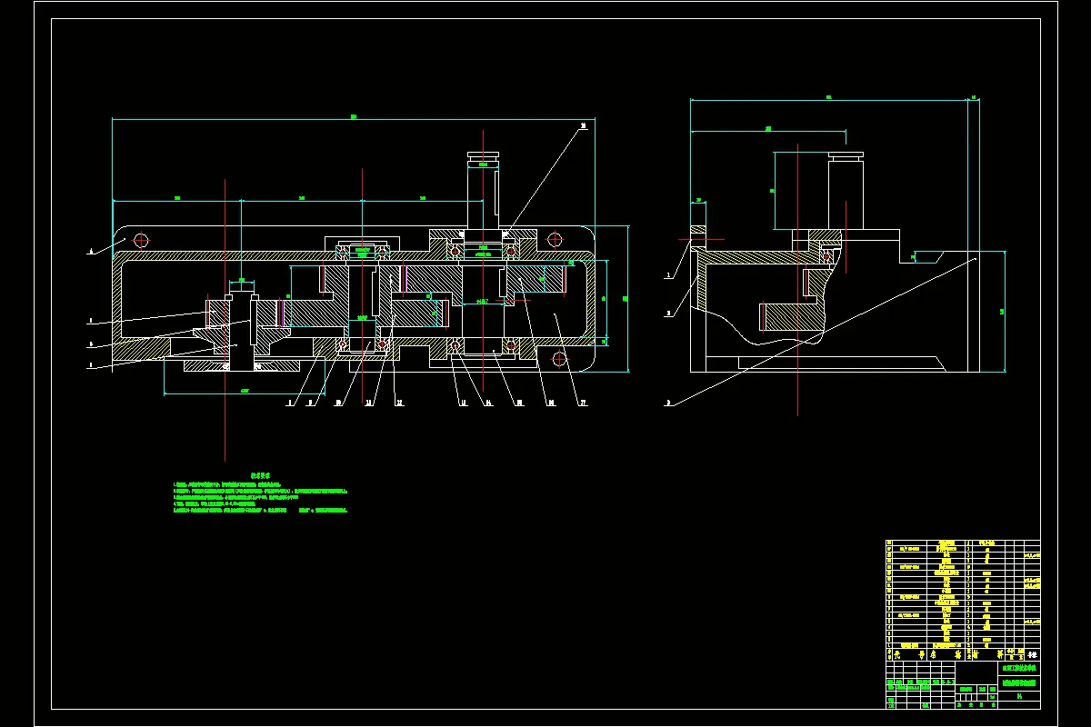 减速器箱体装配图