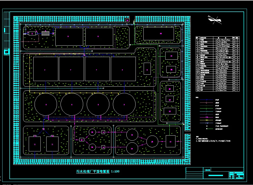 N718-某污水处理厂排水AAO工艺设计13.35万m3d