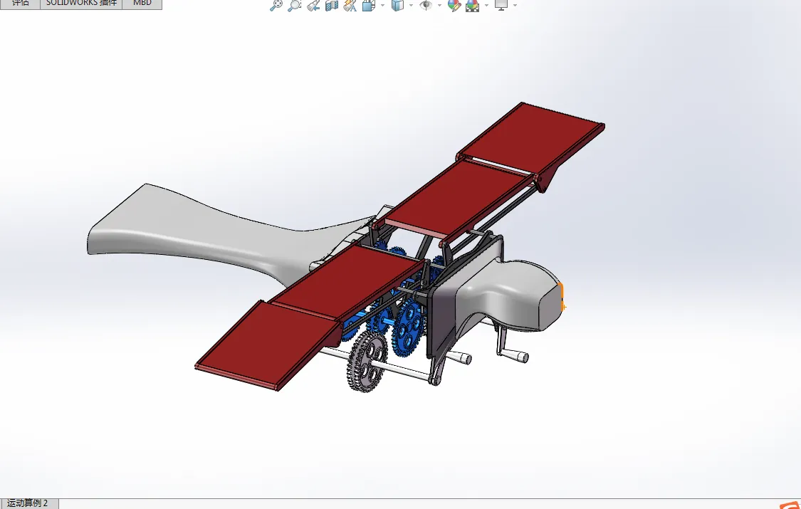 N735-基于sw的扑翼类机器人的结构设计+运动仿真+有限元分析