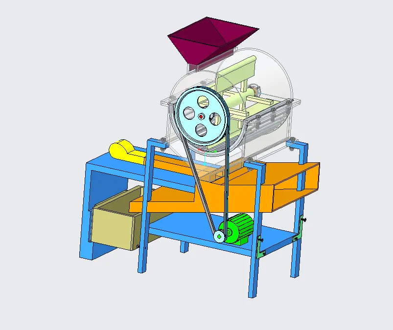 N809-刮板式核桃剥壳机的主体结构设计-去壳机设计[含Proe三维图]