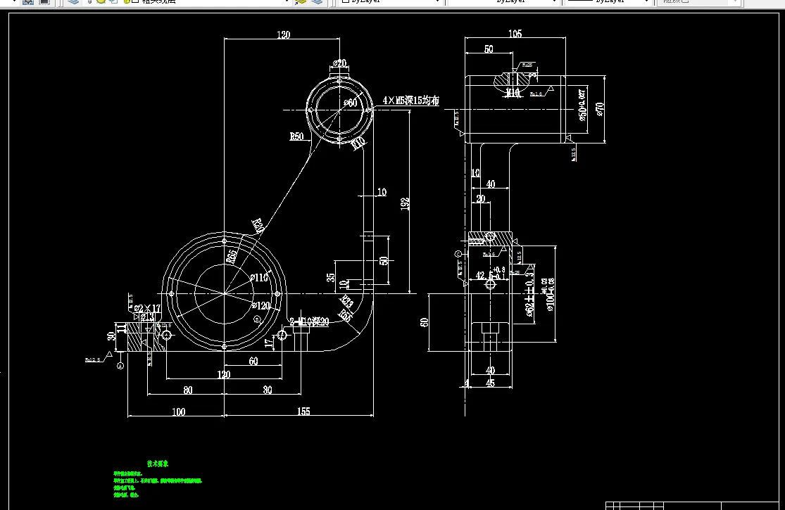 K1065-摆架前轴承座加工工艺规程及钻攻底座M10夹具设计