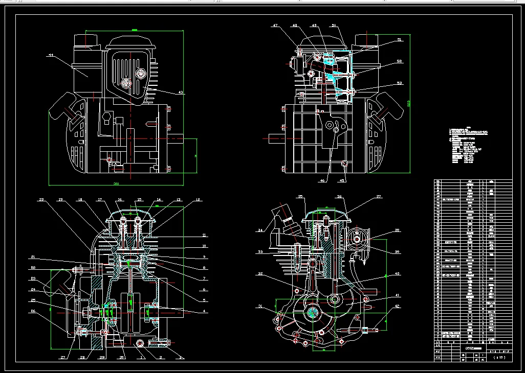 N555-CG152F通用汽油机设计