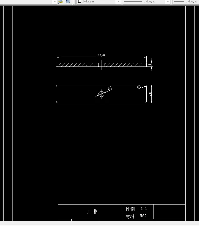 P272-带圆孔矩形垫板-弯曲板的冲压成形工艺及模具设计-长99.42