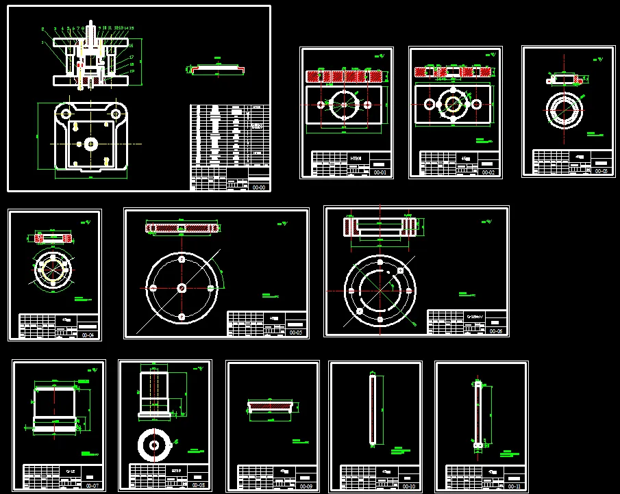 固定套翻边模12张CAD图纸