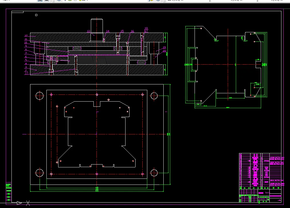 落料冲孔模装配图